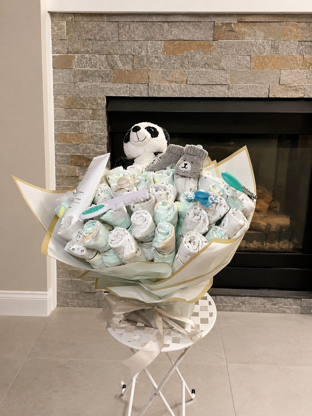 Blue Diaper Bouquet